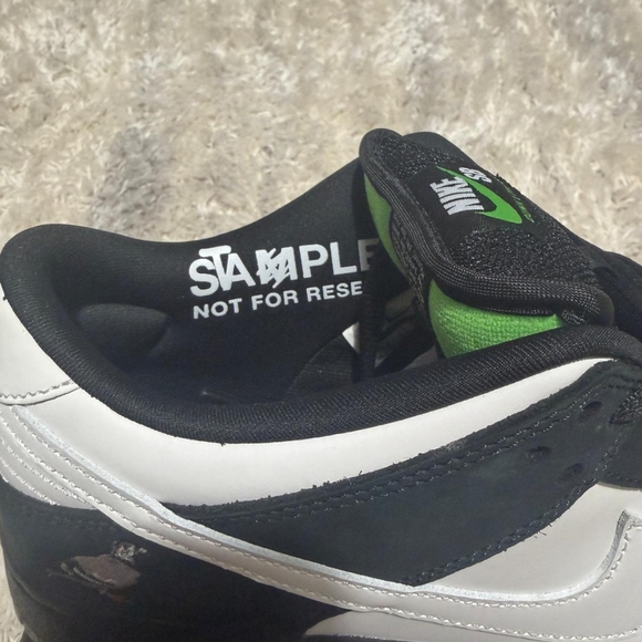 Panda Pigeon Jordan 1 Nike Black and White Low-Top Sneakers - Picture 9 of 13